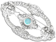 Reverse of Art Deco High Zircon Brooch with Diamonds