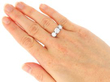 Wearing 2.86 Carat Diamond Three Stone Ring in Platinum