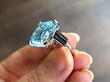 Aquamarine Ring with Onyx in platinum