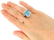 antique Aquamarine Ring with Onyx wearing