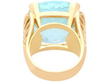 Cushion Cut Aquamarine Ring in Yellow Gold back