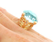Aquamarine Ring in Yellow Gold being worn