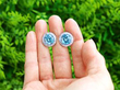 Vintage Blue Zircon Earrings with Diamonds outside