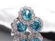 Vintage Blue Zircon Earrings with Diamonds and zircon diamond ring