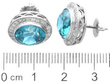 Vintage Blue Zircon Earrings with Diamonds size