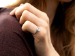 Antique Square Cut Diamond Engagement Ring wearing