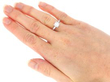 wearing Antique Square Cut Diamond Engagement Ring
