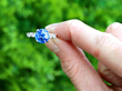 Vintage Round Sapphire Ring with Diamonds outside
