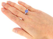 wearing Vintage Round Sapphire Ring with Diamonds