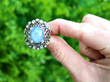 Platinum Star Sapphire Ring outside