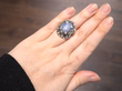 Platinum Star Sapphire Ring on hand