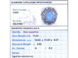 Platinum Star Sapphire Ring grading card