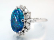 Vintage Black Opal and Diamond Ring