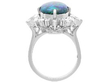 setting of Vintage Black Opal and Diamond Ring