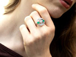 wearing 1920s Emerald and Diamond Ring in White Gold