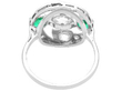 1920s Emerald and Diamond Ring in White Gold back