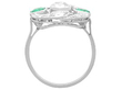 setting of 1920s Emerald and Diamond Ring