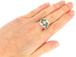 1920s Emerald and Diamond Ring in White Gold wearing