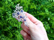 Sapphire and Diamond Spray Brooch in Platinum outside