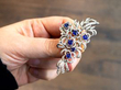 Sapphire and Diamond Spray Brooch