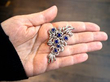 Sapphire and Diamond Brooch in Platinum