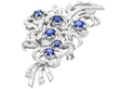 platinum Sapphire and Diamond Spray Brooch