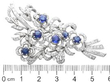 Sapphire and Diamond Spray Brooch in Platinum size