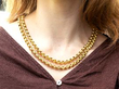 wearing 2 Strand Gold Necklace
