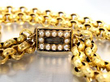 antique 2 Strand Gold Necklace with Pearl Mourning Clasp