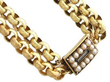 antique 2 Strand Gold Necklace with Mourning Clasp