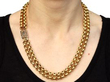 2 Strand Gold Necklace with Pearl Mourning Clasp wearing