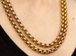 antique 2 Strand Gold Necklace wearing