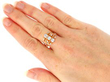 Victorian Multi Stranded Diamond Ring in Yellow Gold on hand