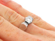 Vintage 0.85 Carat Diamond Solitaire Ring on finger