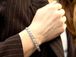 Antique Round Cut Diamond Bracelet in White Gold wearing