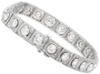 Antique Round Cut Diamond Bracelet in White Gold fastened