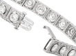 Antique Round Cut Diamond Bracelet in White Gold open