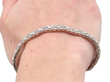 Antique Round Cut Diamond Bracelet in White Gold on wrist