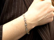 0.62 Carat Diamond Bracelet in Gold and Platinum wearing