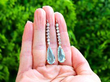 Pear Cut Aquamarine Drop Earrings with Diamonds outside