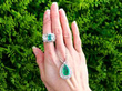 emerald ring and pendant outside