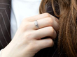 1920's Platinum Diamond Engagement Ring on finger