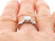 Platinum Diamond Engagement Ring on finger