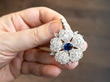 Sapphire and Diamond Floral Brooch