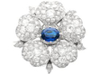 antique Sapphire and Diamond Floral Brooch