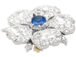 floral sapphire and diamond brooch