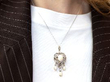 Opal and Diamond Pendant Necklace wearing