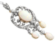 antique silver Opal and Diamond Pendant Necklace