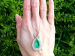 Antique Pear Cut Emerald Pendant outside