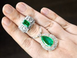 Antique Pear Cut Emerald Necklace